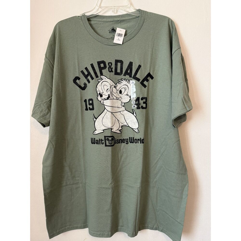 NWT Disney Chip & Dale T-Shirt XL Green Walt Disney World Graphic Tee